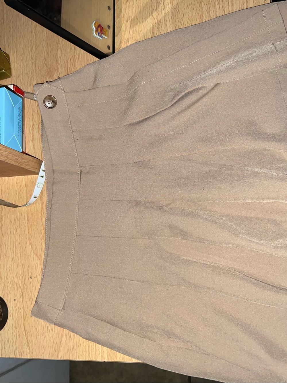 Classic High-Waist A-Line Skirt in Taupe